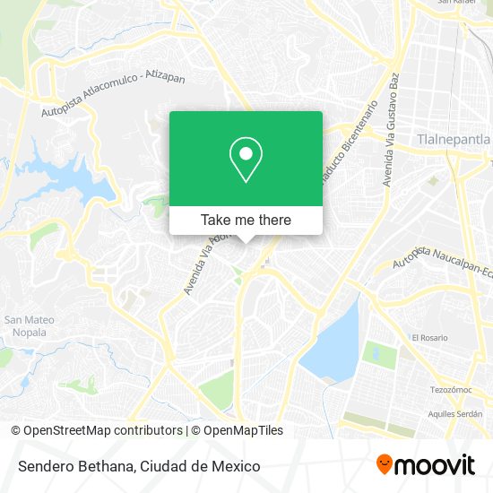 Sendero Bethana map