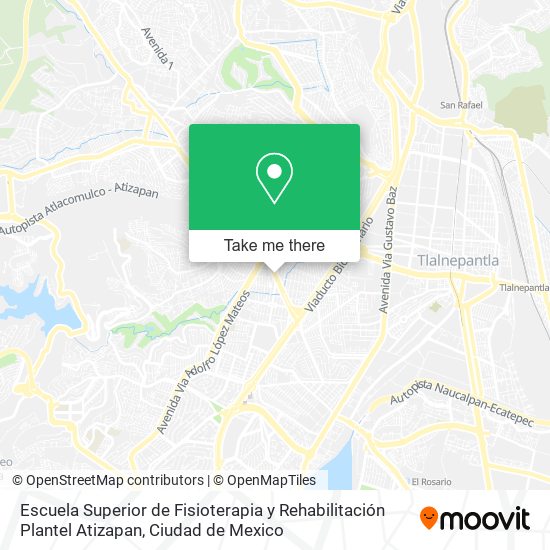 Mapa de Escuela Superior de Fisioterapia y Rehabilitación Plantel Atizapan