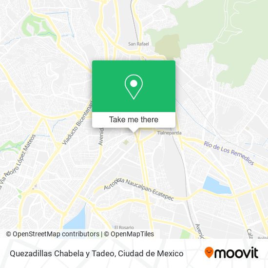 Mapa de Quezadillas Chabela y Tadeo