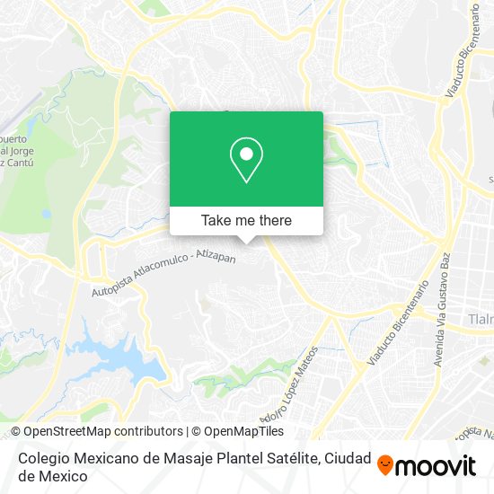 Mapa de Colegio Mexicano de Masaje Plantel Satélite
