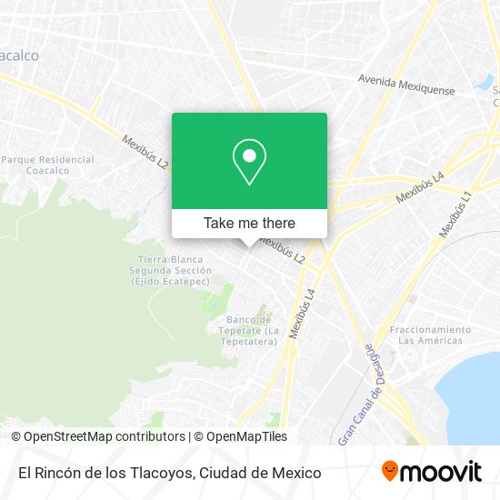 El Rincón de los Tlacoyos map