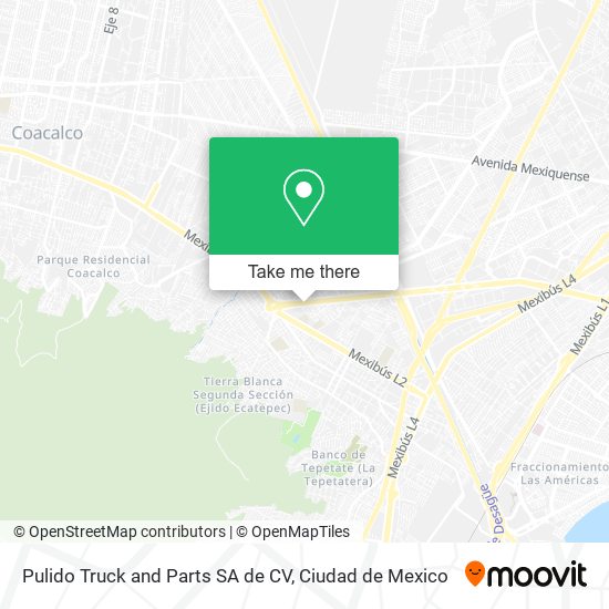 Mapa de Pulido Truck and Parts SA de CV