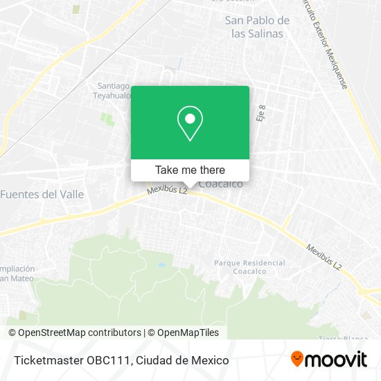 Mapa de Ticketmaster OBC111