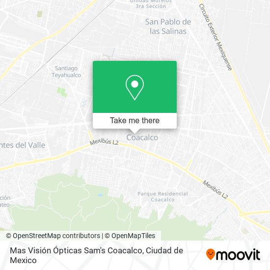 Mas Visión Ópticas Sam's Coacalco map