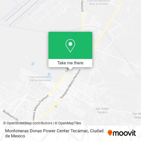 Mapa de Montoneras Donas Power Center Tecámac