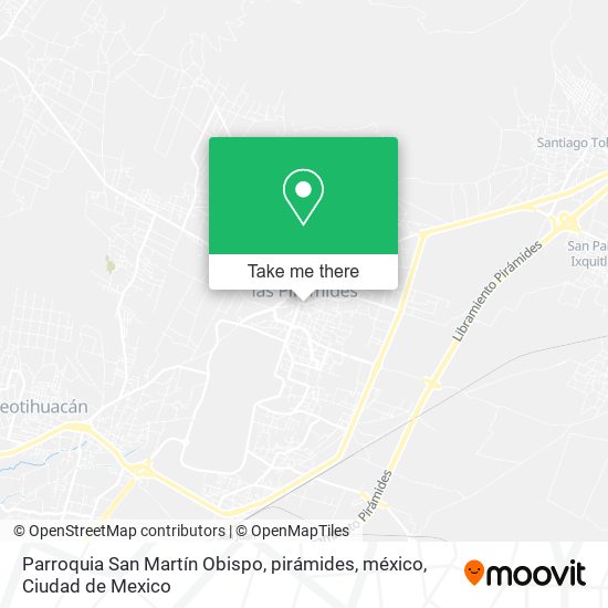 Parroquia San Martín Obispo, pirámides, méxico map