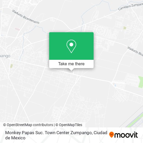 Monkey Papas Suc. Town Center Zumpango map