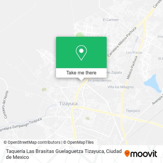 Taquería Las Brasitas Guelaguetza Tizayuca map