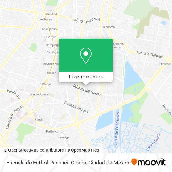 Mapa de Escuela de Fútbol Pachuca Coapa