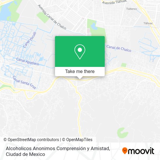 Mapa de Alcoholicos Anonimos Comprensión y Amistad