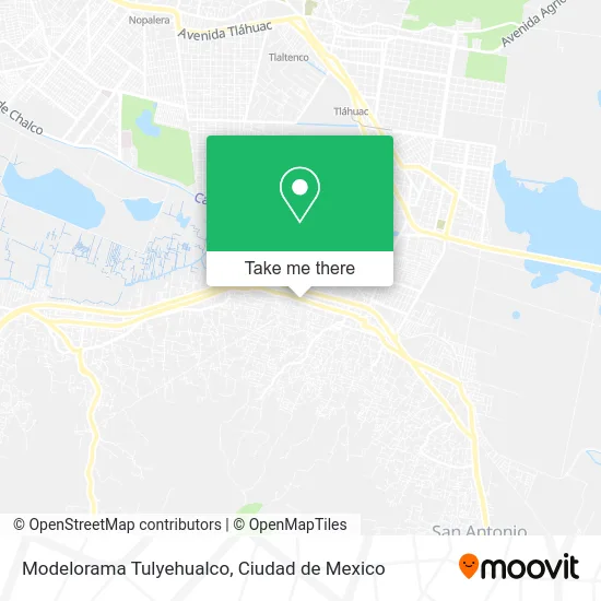 Mapa de Modelorama Tulyehualco