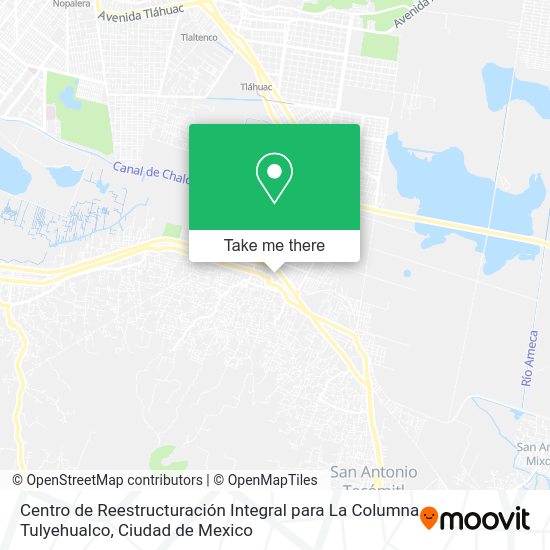 Centro de Reestructuración Integral para La Columna Tulyehualco map