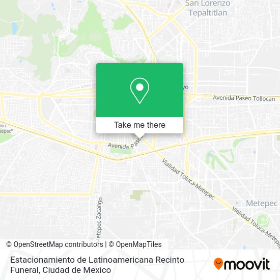 Mapa de Estacionamiento de Latinoamericana Recinto Funeral