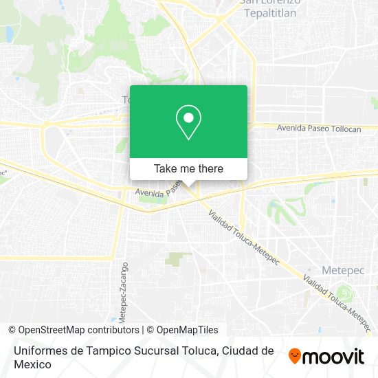 Mapa de Uniformes de Tampico Sucursal Toluca