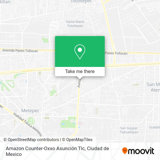 Amazon Counter-Oxxo Asunción Tlc map