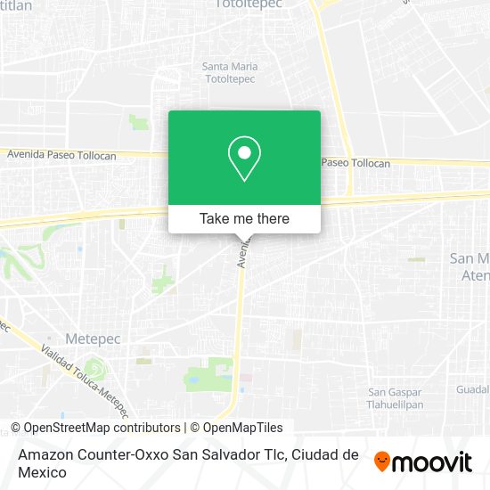 Mapa de Amazon Counter-Oxxo San Salvador Tlc