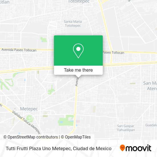 Mapa de Tutti Frutti Plaza Uno Metepec