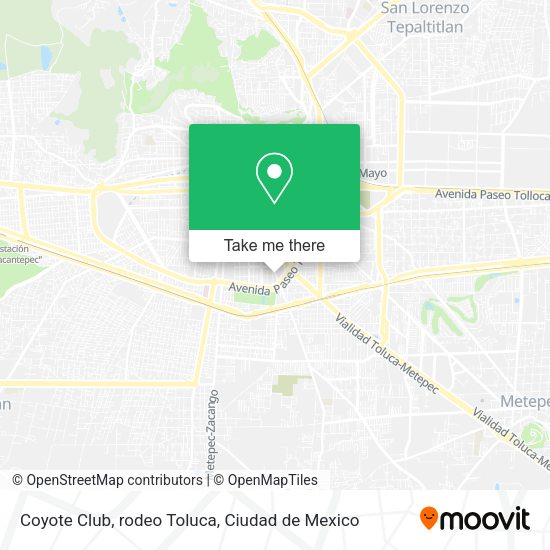 Mapa de Coyote Club, rodeo Toluca