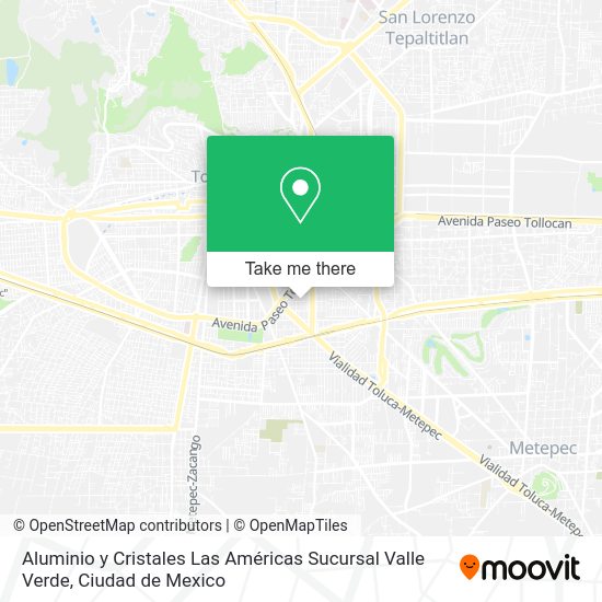 Aluminio y Cristales Las Américas Sucursal Valle Verde map