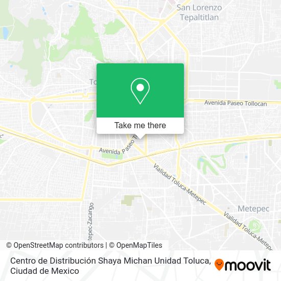 Mapa de Centro de Distribución Shaya Michan Unidad Toluca