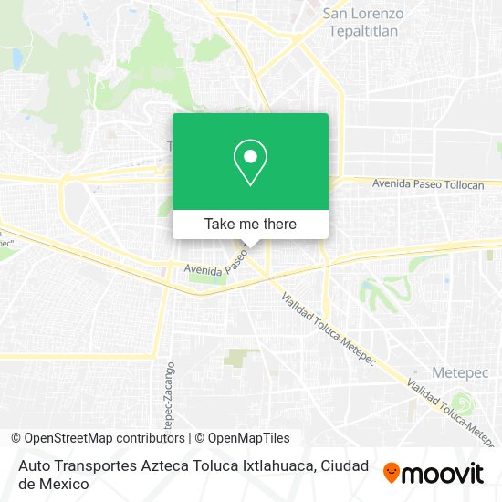 Auto Transportes Azteca Toluca Ixtlahuaca map