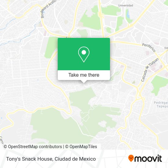 Mapa de Tony's Snack House