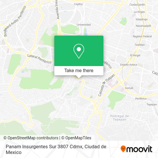 Panam Insurgentes Sur 3807 Cdmx map
