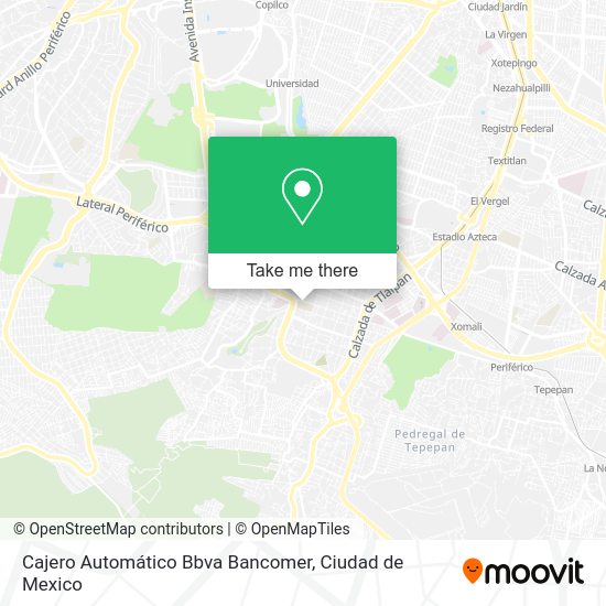 Mapa de Cajero Automático Bbva Bancomer