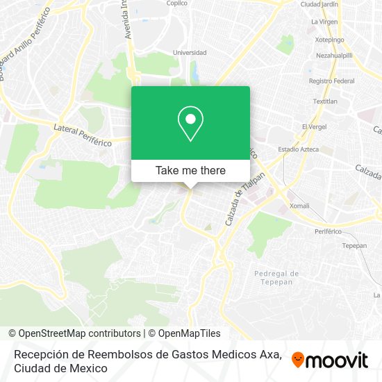 Mapa de Recepción de Reembolsos de Gastos Medicos Axa