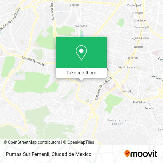 Pumas Sur Femenil map