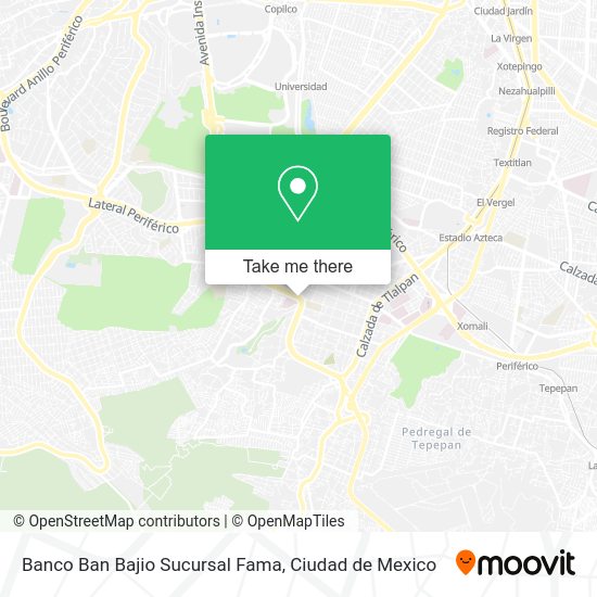 Mapa de Banco Ban Bajio Sucursal Fama
