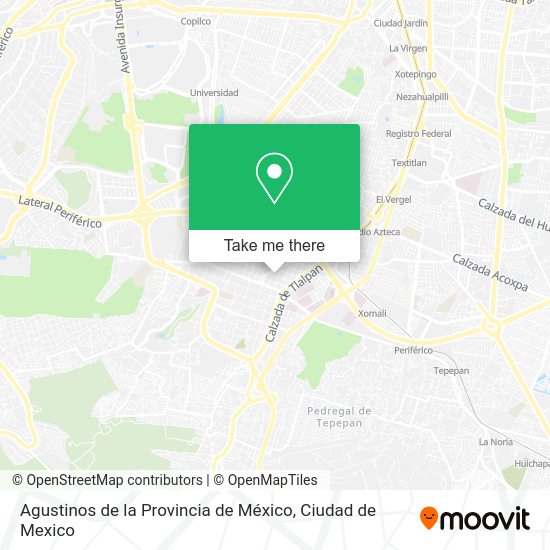 Mapa de Agustinos de la Provincia de México