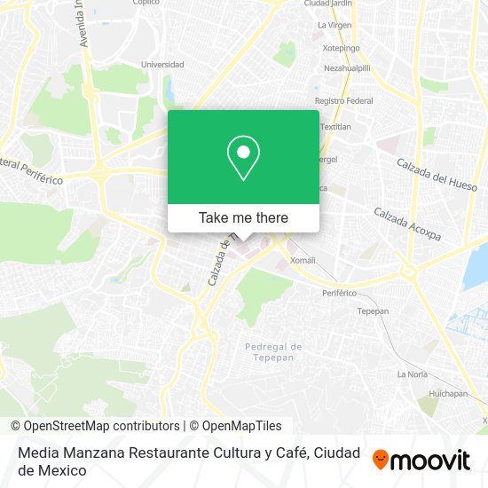 Mapa de Media Manzana Restaurante Cultura y Café