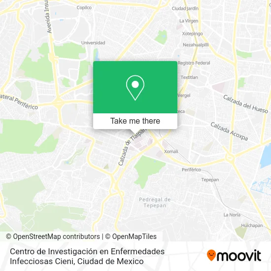Mapa de Centro de Investigación en Enfermedades Infecciosas Cieni