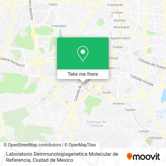 Mapa de Laboratorio Deinmunologiagenetica Molecular de Referencia