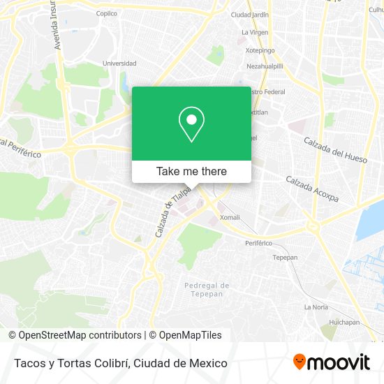 Tacos y Tortas Colibrí map