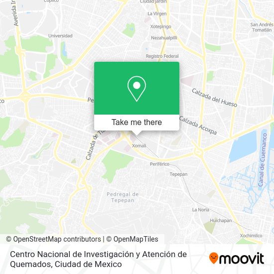 Centro Nacional de Investigación y Atención de Quemados map