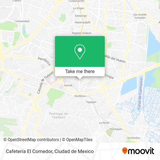 Mapa de Cafetería El Comedor