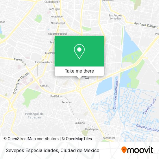 Mapa de Sevepes Especialidades