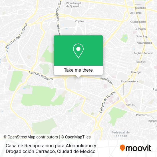 Casa de Recuperacion para Alcoholismo y Drogadicción Carrasco map