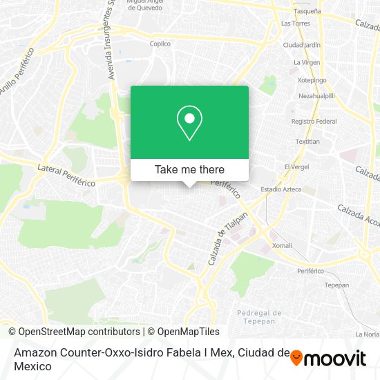 Amazon Counter-Oxxo-Isidro Fabela I Mex map