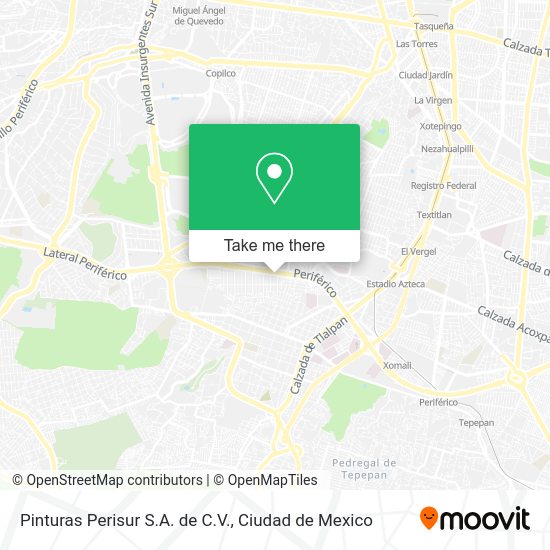 Mapa de Pinturas Perisur S.A. de C.V.