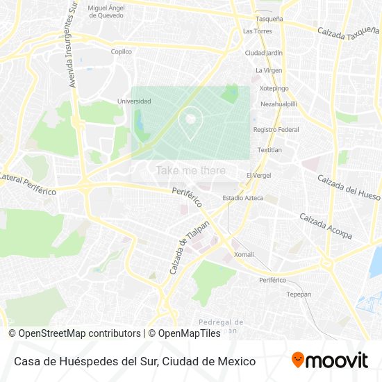 Mapa de Casa de Huéspedes del Sur