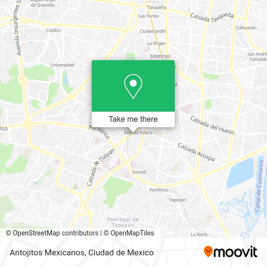 Mapa de Antojitos Mexicanos