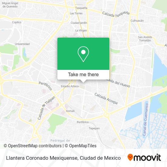 Llantera Coronado Mexiquense map