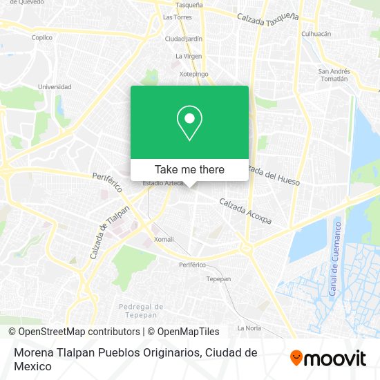 Morena Tlalpan Pueblos Originarios map
