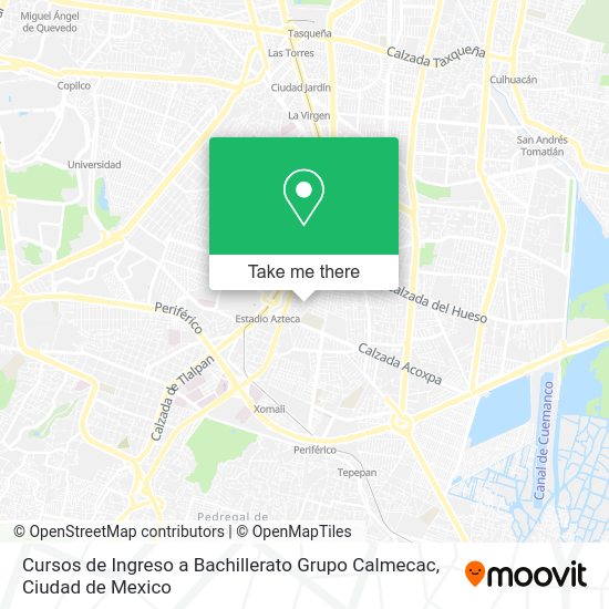 Mapa de Cursos de Ingreso a Bachillerato Grupo Calmecac