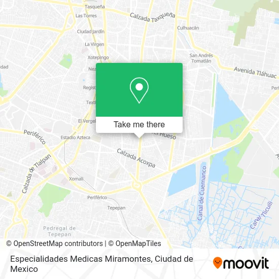 Especialidades Medicas Miramontes map