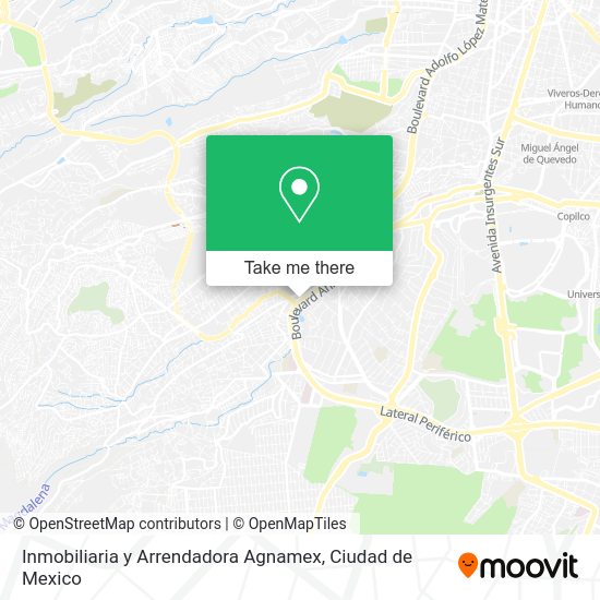 Inmobiliaria y Arrendadora Agnamex map