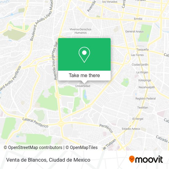 Venta de Blancos map